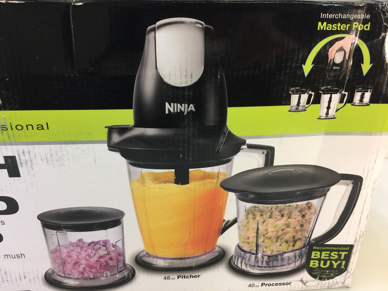 Ninja QB1004 Blender/Food Processor with 450-Watt Base, 48oz