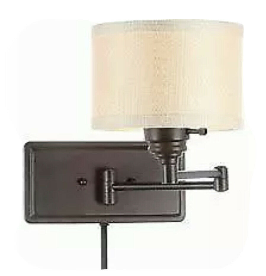 Hampton Bay Brookhaven 1-Light Bronze Swing Arm Sconce EW0780OBR