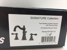 Load image into Gallery viewer, Ultra Faucets 15710106 Signature 8&quot; Widespread 2-Handle Bathroom Faucet

