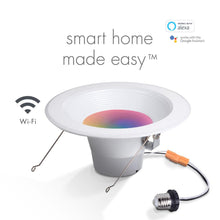 Load image into Gallery viewer, (3x) Globe Electric 50079 Wi-Fi Smart 5&quot;/6&quot; 11W LED Retrofit Recessed Light Trim
