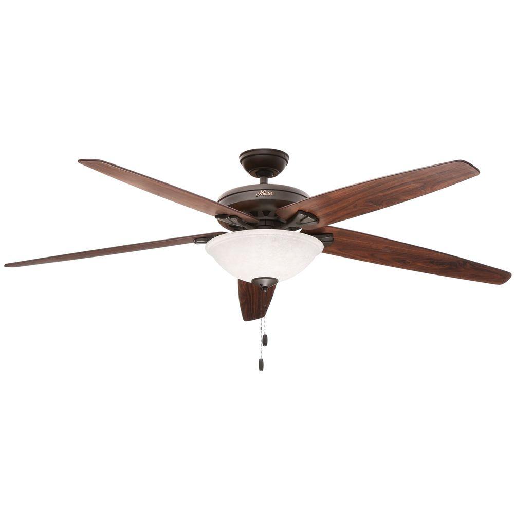Hunter 55042 Stockbridge 70 in. Indoor New Bronze Ceiling Fan with Light