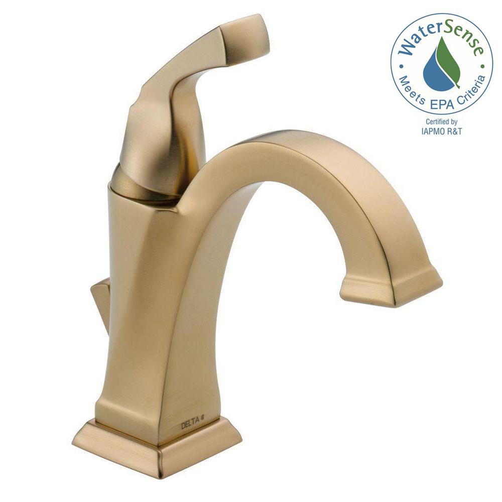 Delta 551-CZ-DST Dryden 1-Hole 1-Handle Bathroom Faucet Champagne Bronze