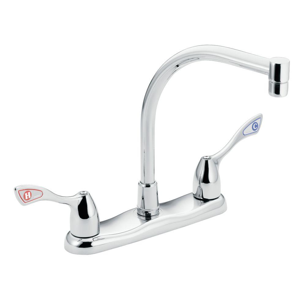 MOEN 8799 M-Bition 2-Handle High-Arc Standard Kitchen Faucet in Chrome