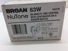 Load image into Gallery viewer, Broan-NuTone 36W 15 Amp 60-Minute In-Wall Dial Timer with Rocker Switch White
