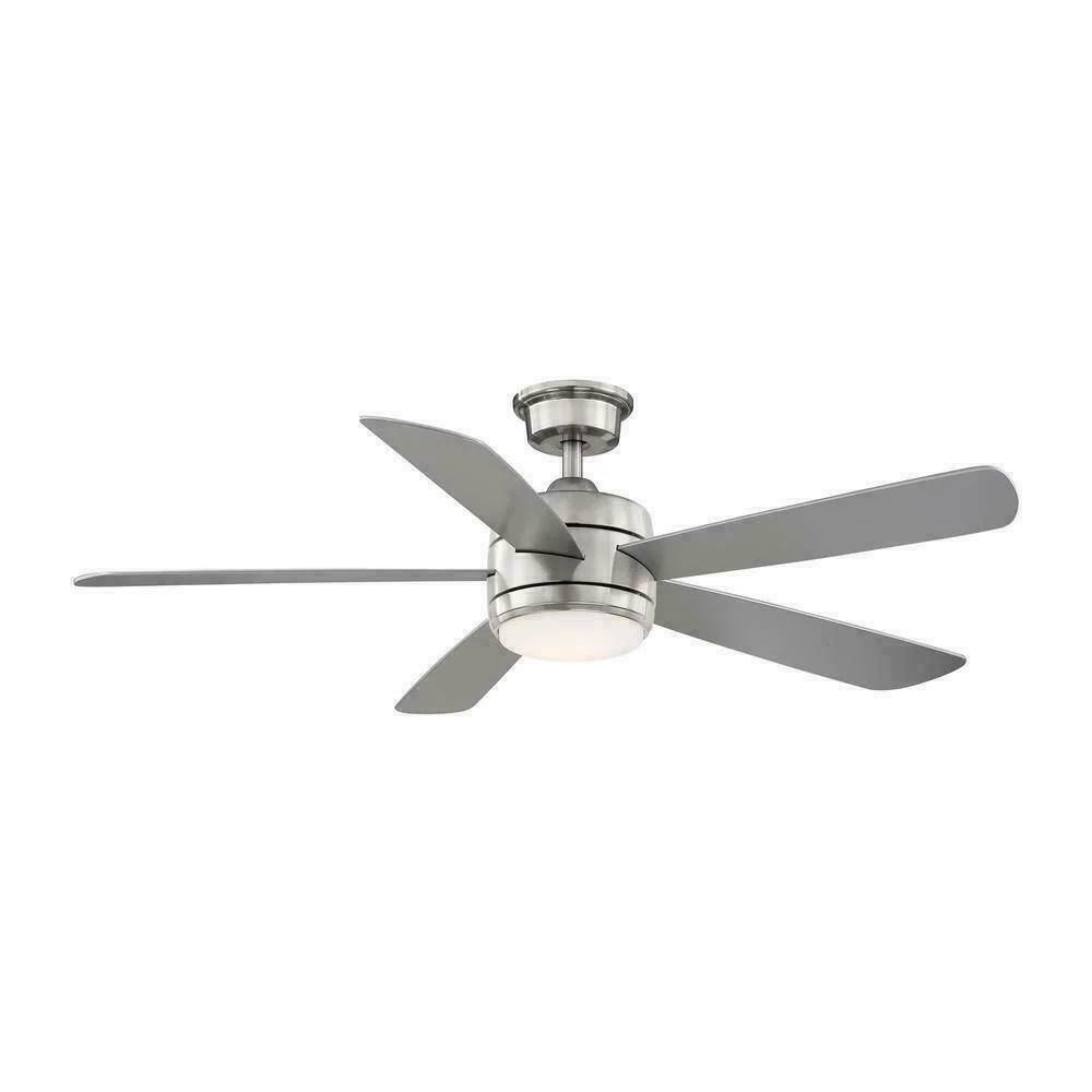 Hampton Bay Averly 52 in. LED Brushed Nickel Ceiling Fan With Remote AK18B-BN