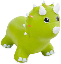 Load image into Gallery viewer, HearthSong Bouncy Inflatable Animal Jump-Along Green Triceratops - 732656GTR
