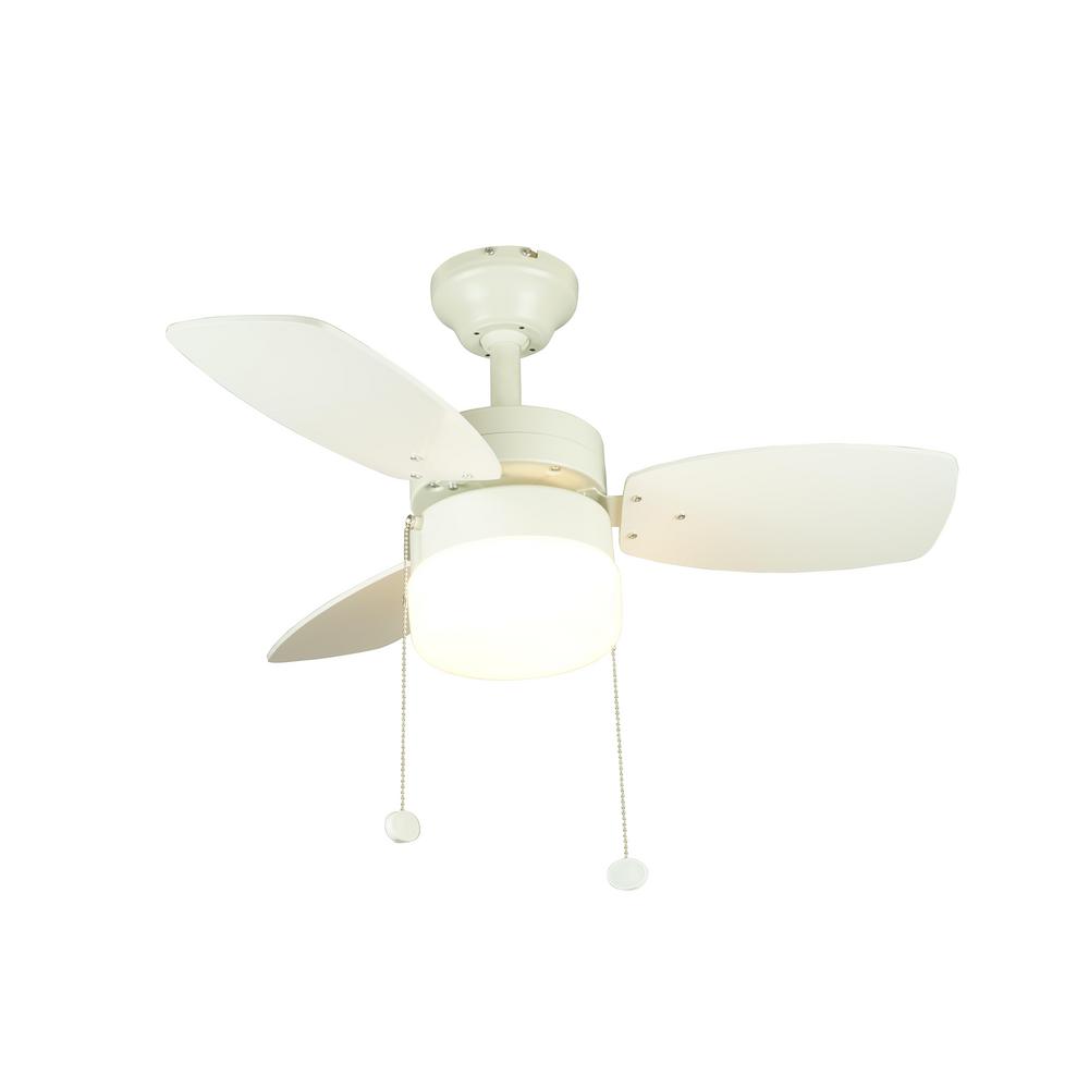 Triplicity 30 in. Indoor White Ceiling Fan with Light DB30TWH-LP