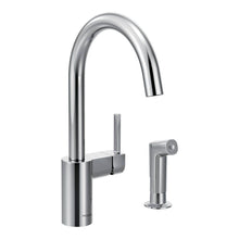 Load image into Gallery viewer, MOEN 7165 Align 1-Handle Standard Kitchen Faucet with Side Sprayer in Chrome
