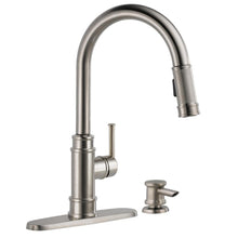 Load image into Gallery viewer, Delta 19935-SPSD-DST Allentown Sprayer Kitchen Faucet SpotShield Stainless
