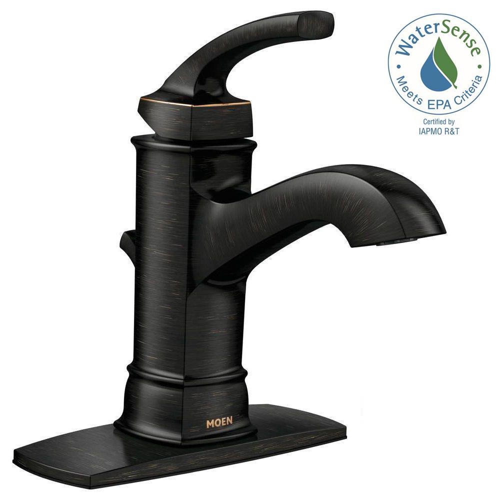 Moen Hensley WS84414MBRB 1-Hole 1-Handle Bathroom Faucet Mediterran Bronze