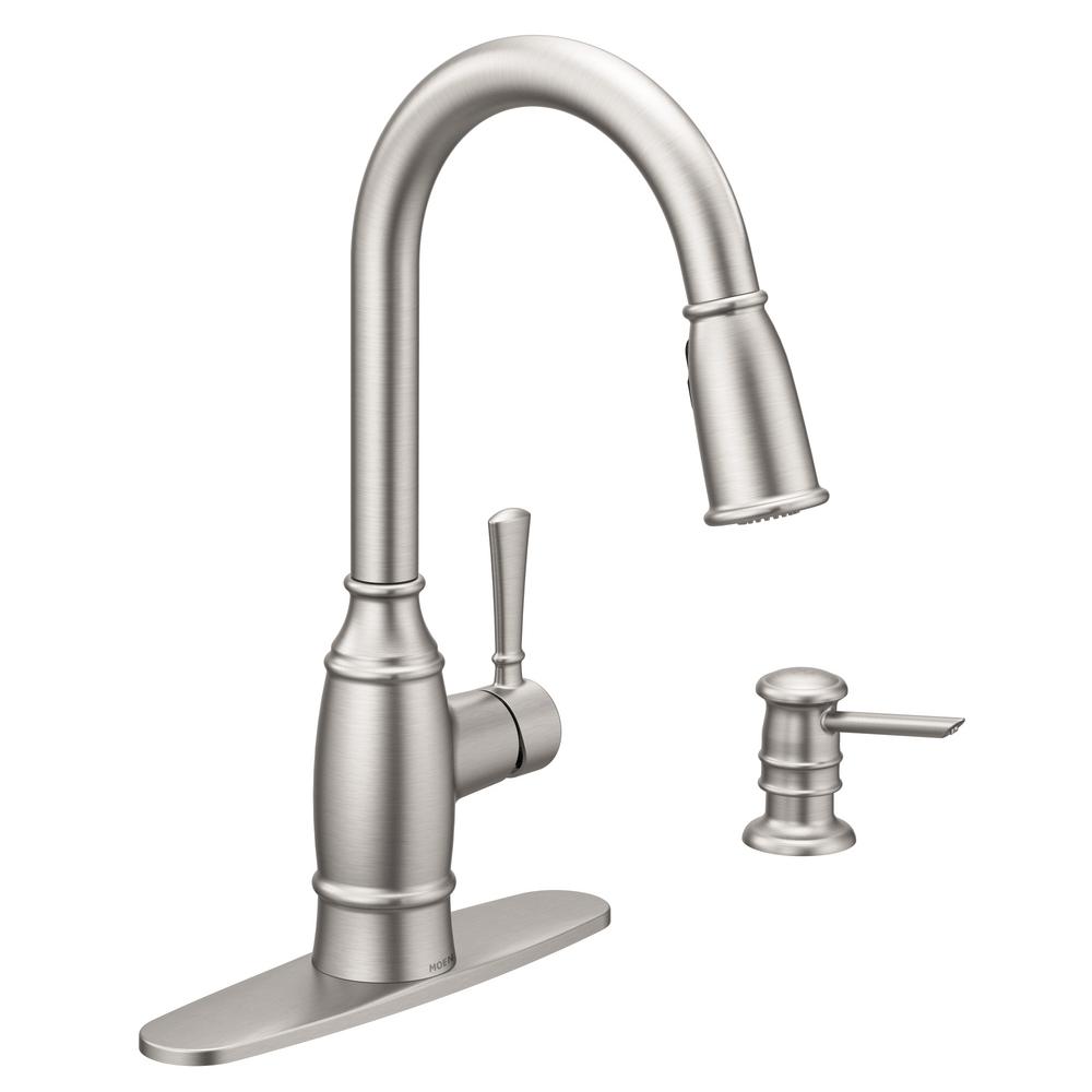 MOEN 87791SRS Noell Sprayer Kitchen Faucet Spot Resist Stainless 1002148008