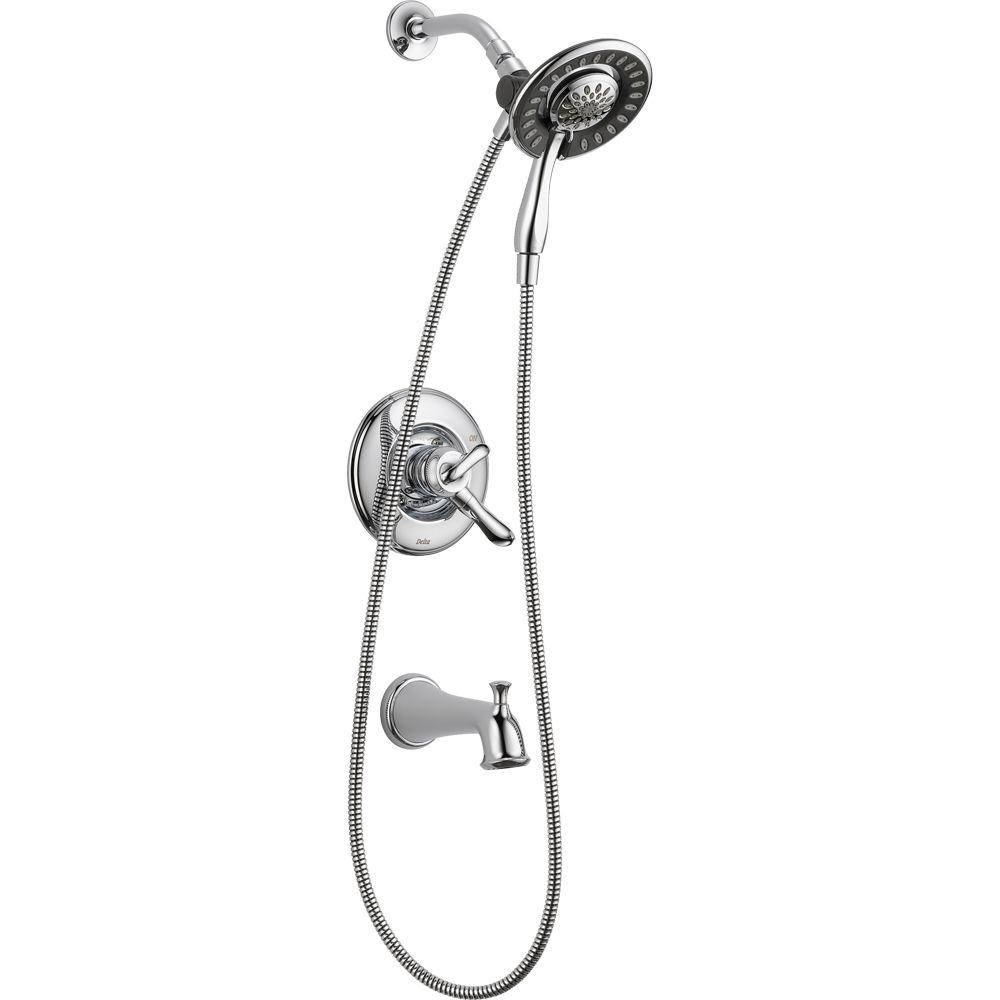 Delta T17494-I Linden In2ition 1-Handle Tub and Shower Faucet Trim Kit, Chrome