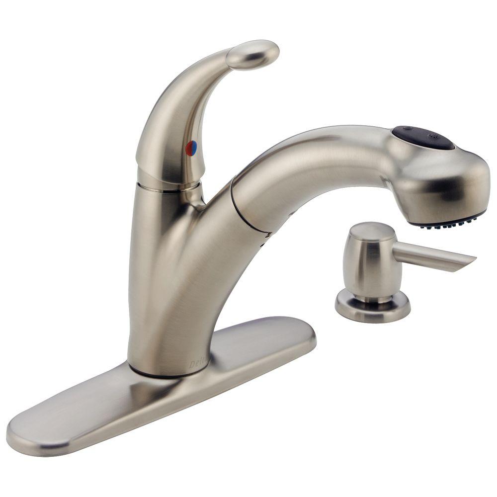 Delta 468-SSSD-DST Cicero 1-Handle Pull-Out Sprayer Kitchen Faucet Stainless