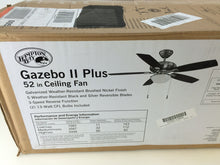 Load image into Gallery viewer, Hampton Bay YG188-BN Gazebo II 52&quot; Indoor/Outdoor Brushed Nickel Ceiling Fan
