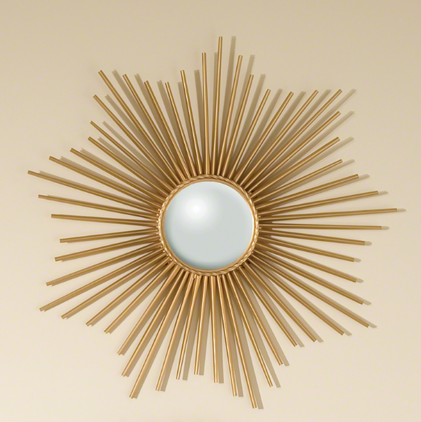 Global Views Mini Sunburst Mirror Gold with Security Hardware 9.90663-SH