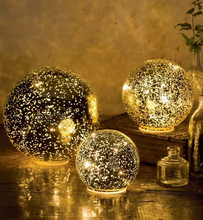 Load image into Gallery viewer, Wind &amp; Weather Glass Ball Lights, Set of 3 - Silver LT740YSL
