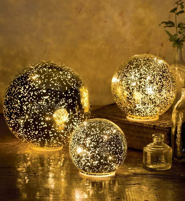 Wind & Weather Glass Ball Lights, Set of 3 - Silver LT740YSL