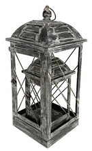 Load image into Gallery viewer, Plow &amp; Hearth Distressed Metallic and Glass Lantern, Set of 2 - 8LAG131
