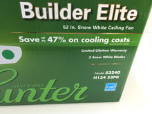 Load image into Gallery viewer, Hunter 53240 Builder Elite 52&quot; Indoor White Ceiling Fan
