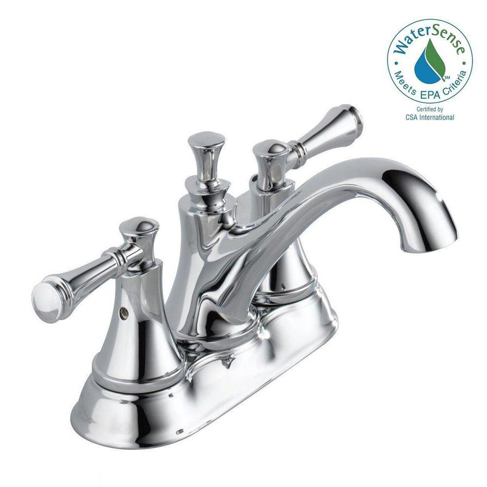 Delta 25713LF-ECO Silverton 4 in. Centerset 2-Handle Bathroom Faucet in Chrome