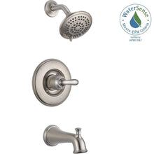 Load image into Gallery viewer, Delta T14494-SS Linden 1-Spray Tub &amp; Shower Faucet Trim Kit, Stainless
