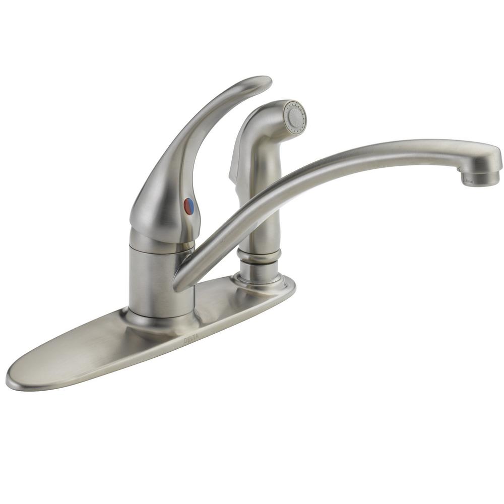 Delta B3310LF-SS Foundations Single-Handle Standard Kitchen Faucet, Stainless