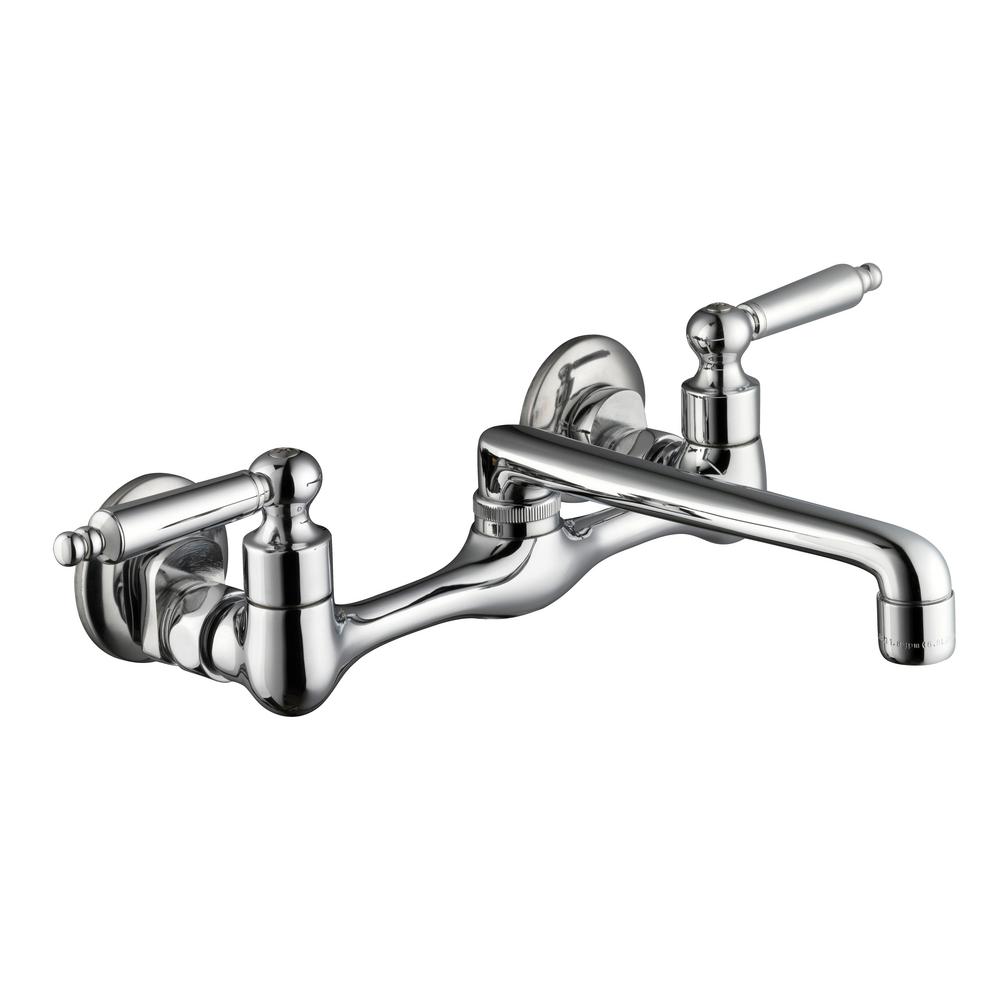 Glacier Bay 67736-0001 Low Arc Wall Mount Standard Kitchen Faucet, Chrome