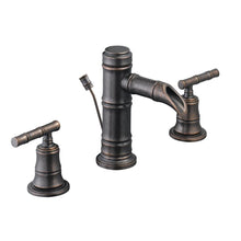 Load image into Gallery viewer, Pegasus 67388W-8096H Bamboo 8&quot; Widespread Low-Arc Bathroom Faucet, Bronze
