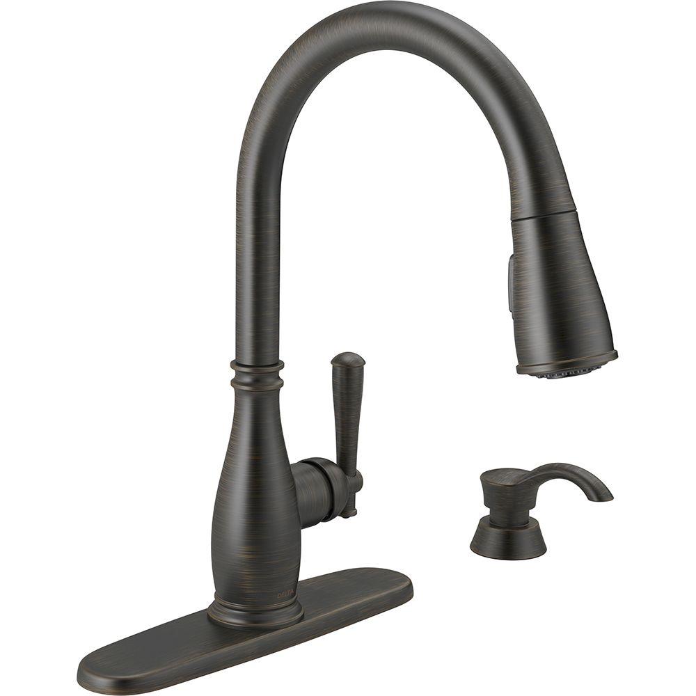 Delta 19962-RBSD-DST Charmaine Pull-Down Sprayer Kitchen Faucet Venetian Bronze