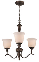 Load image into Gallery viewer, Transglobe 70743 BN Thompson 3-Light Nickel Indoor Chandelier
