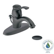 Load image into Gallery viewer, MOEN 6102WR Kingsley 4&quot; Centerset 1-Handle Low-Arc Bath Faucet, Wrought Iron

