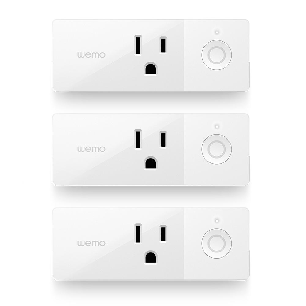 WeMo F7C063-BDL AC/DC Mini Smart Plug Bundle (3-Pack)