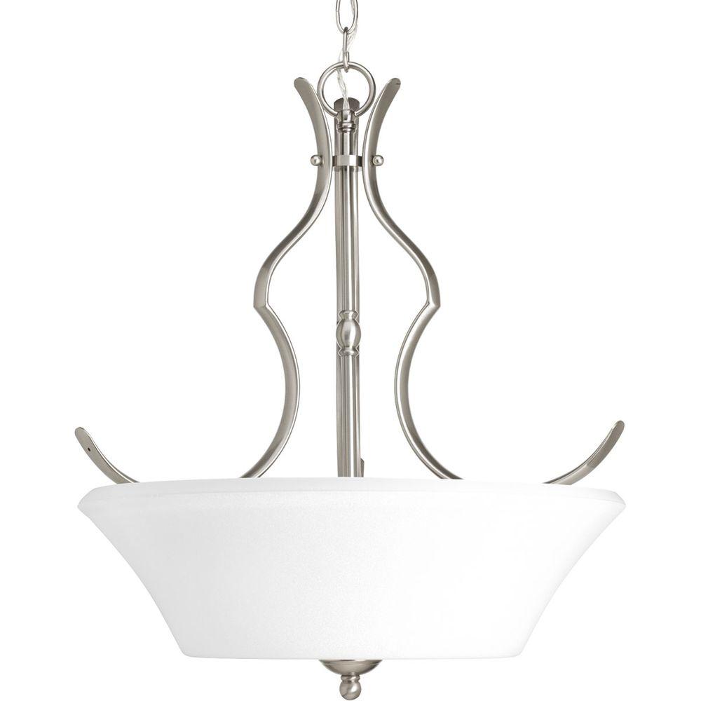 Progress Lighting P3560-09 Applause 3-Light Brushed Nickel Foyer Pendant