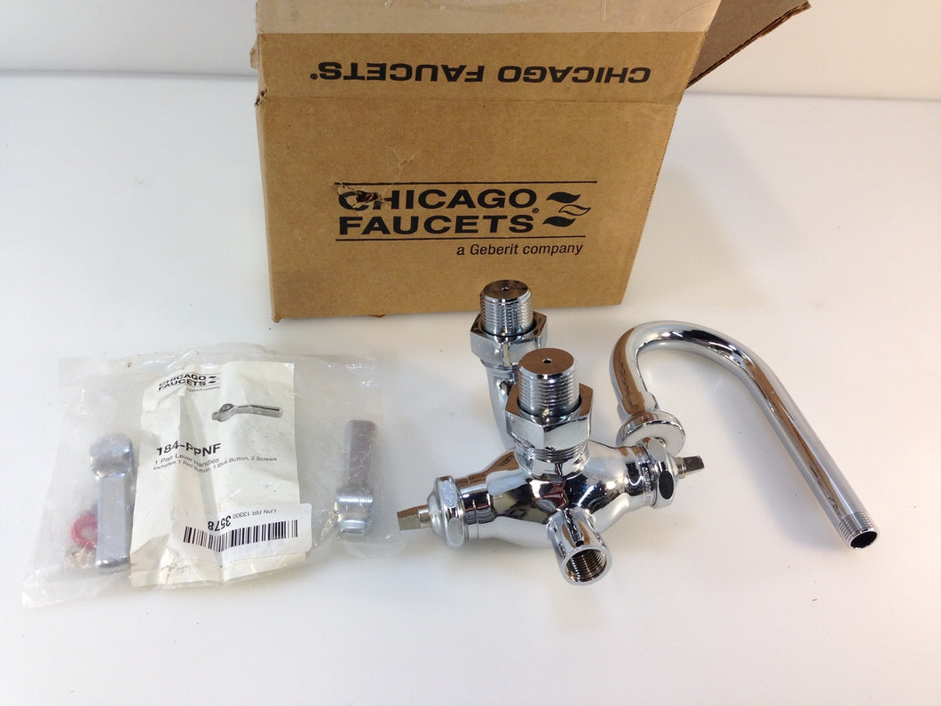 Chicago Faucets 2-Handle Wall-Mounted Kitchen Faucet Chrome 225-261ABCP