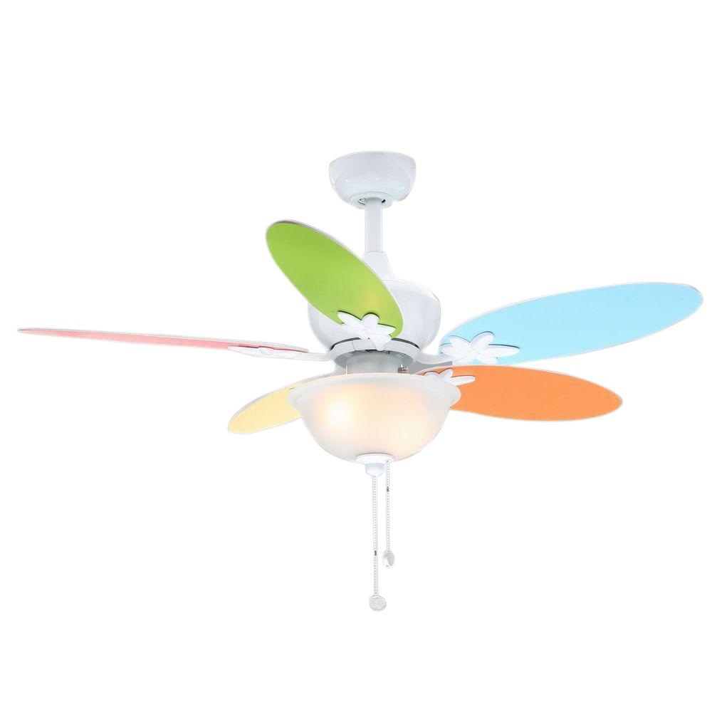 Hampton Bay Harper II AC324A-WH 44 in. Indoor White Ceiling Fan with Light Kit