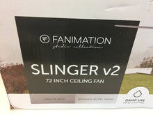 Load image into Gallery viewer, Fanimation LP8147SLBN Slinger v2 72&quot; Brushed Nickel LED Ceiling Fan 581598
