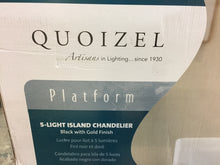 Load image into Gallery viewer, Quoizel LWS3594D1 Platform 12-in W 5-Light Black w/ Gold Kitchen Island Light
