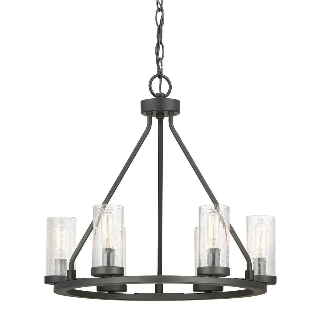 Progress Lighting Hartwell 6-Light Graphite Wagon Wheel Chandelier P400188-143