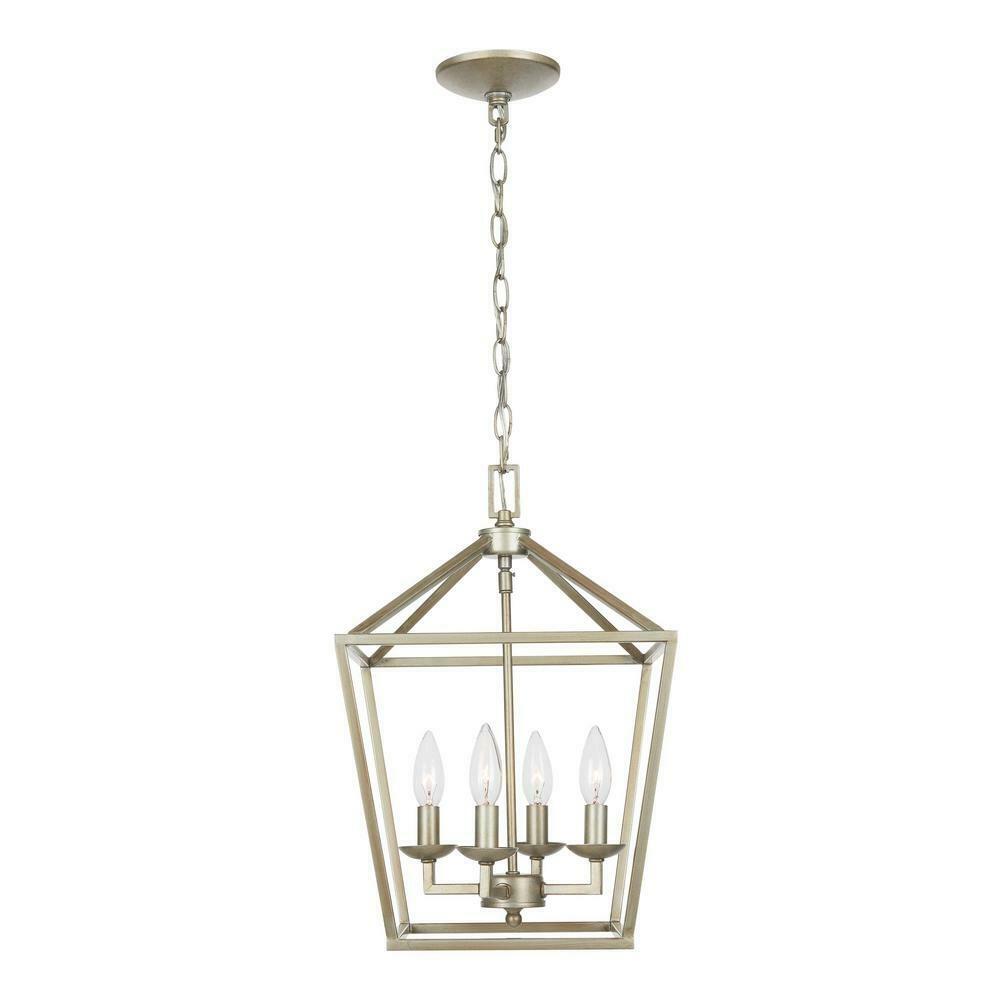 Home Decorators Weyburn 4-Light Antique Silver Leaf Caged Chandelier LSA 46201