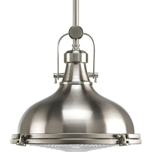Load image into Gallery viewer, Progress Lighting Fresnel 1-Light Brushed Nickel Pendant Fresnel Lens P5188-09
