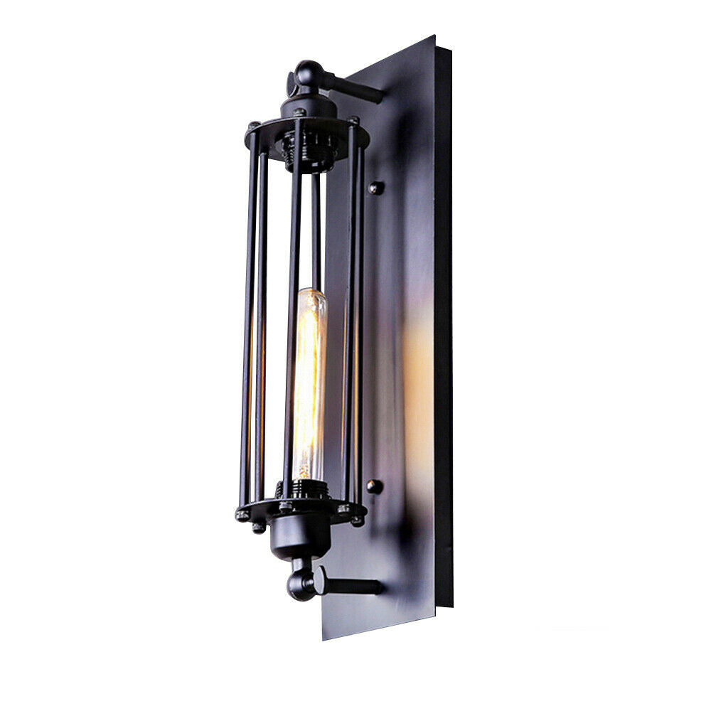 LNC 1-Light Farmhouse Vintage Black Wire Cage Wall Sconce A02251