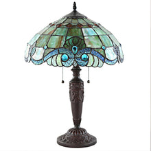 Load image into Gallery viewer, River of Goods 20&quot; Green Indoor Table Lamp with Stained Glass 10836
