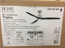 Load image into Gallery viewer, HDC YG749-BN Triplex 60&quot; LED Brushed Nickel Ceiling Fan 1003823860
