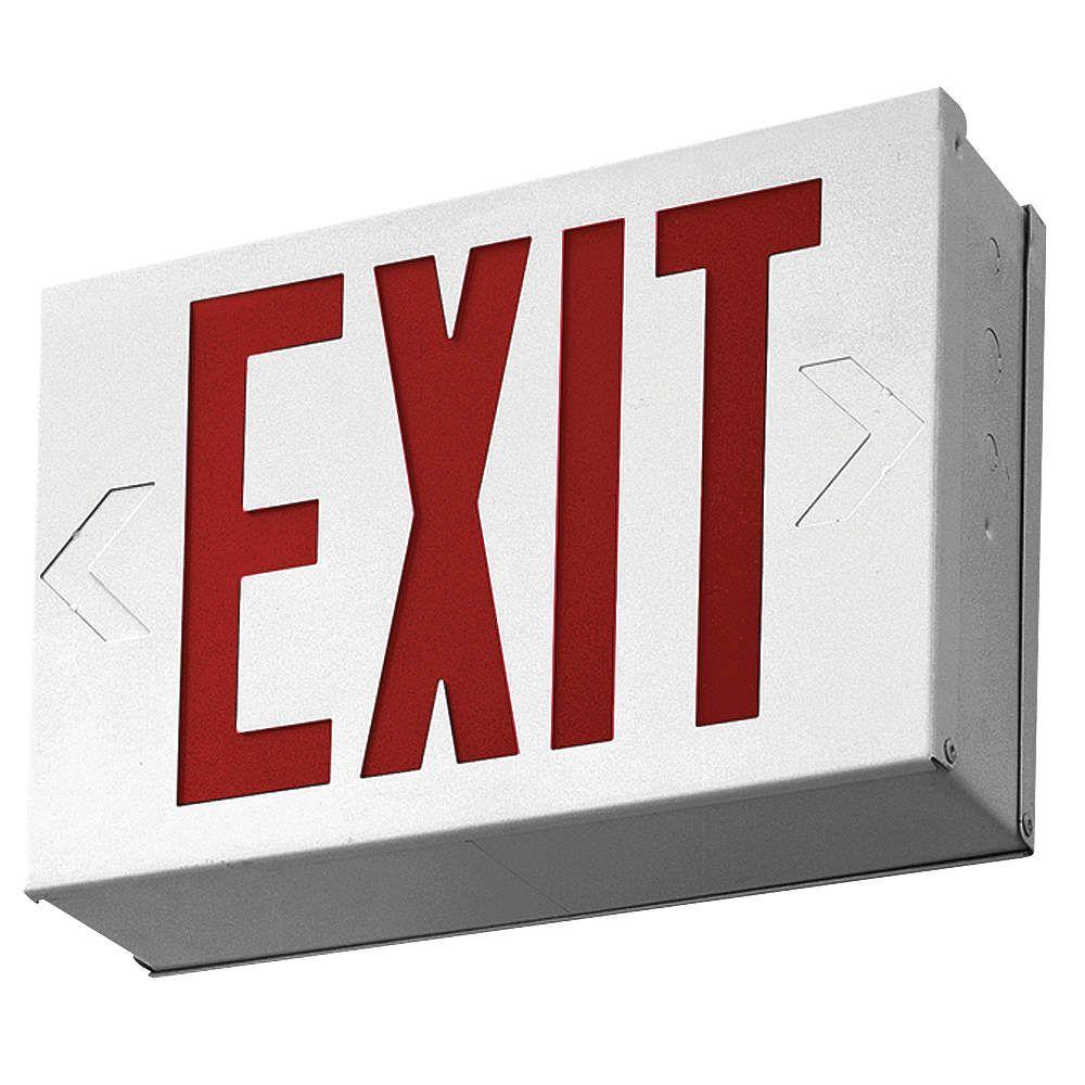 Lithonia Lighting Single Face LED Titan White Emergency Exit Sign Red LXW3R