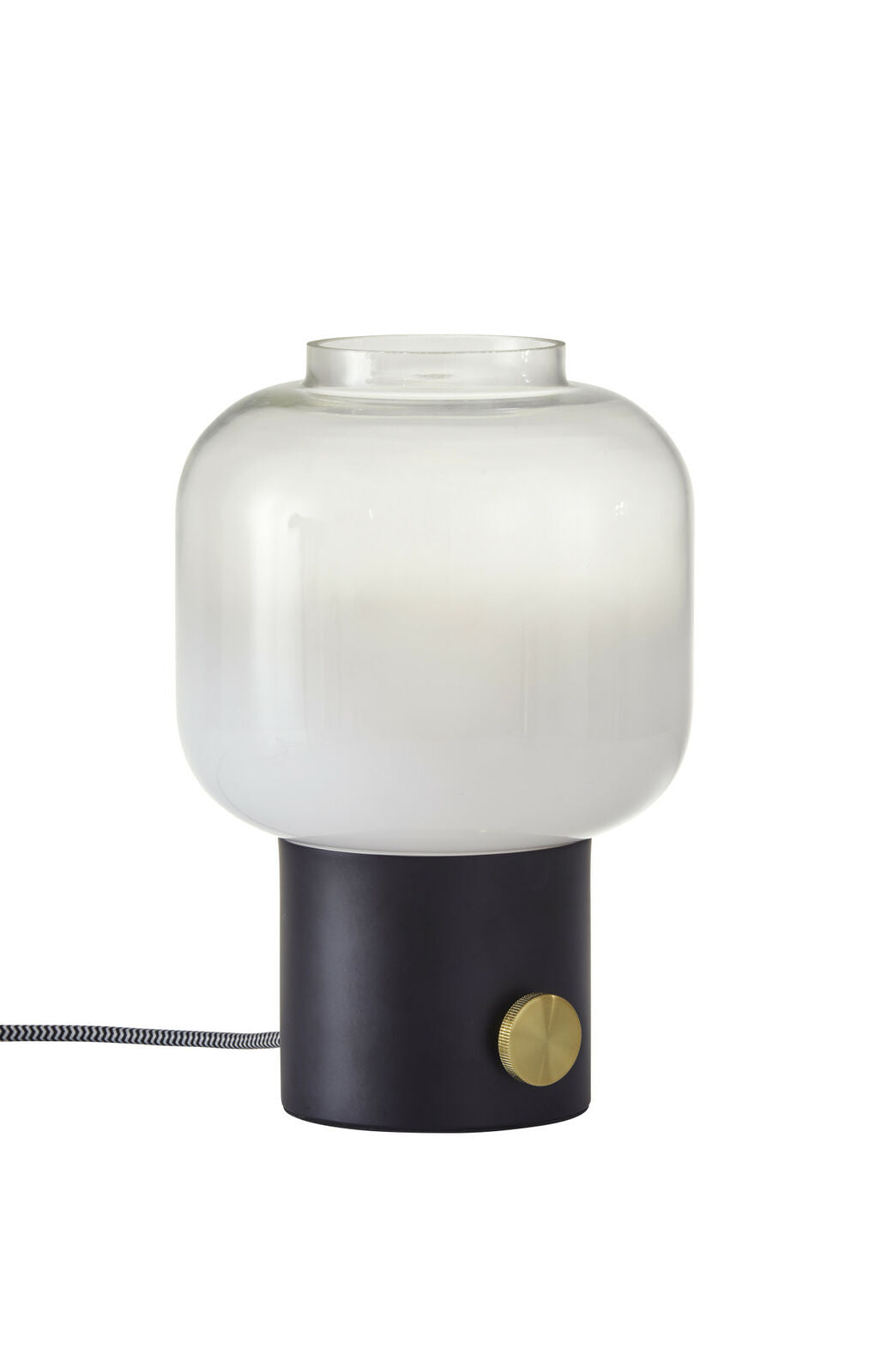 Adesso Lewis 11.5 in. Lewis Table Lamp Matte Black Antique Brass Accent 6027-01