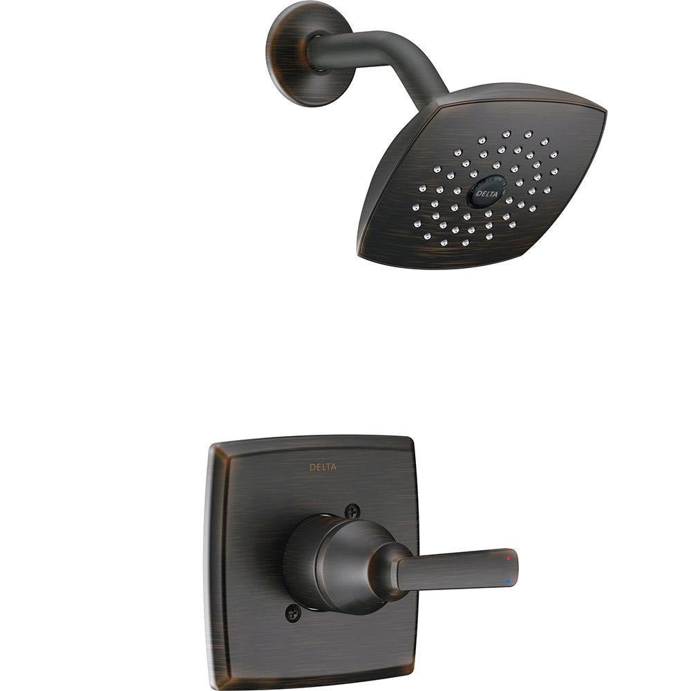 Delta T14264-RB Ashlyn 1-Handle Pressure Balance Shower Faucet Trim Kit Bronze