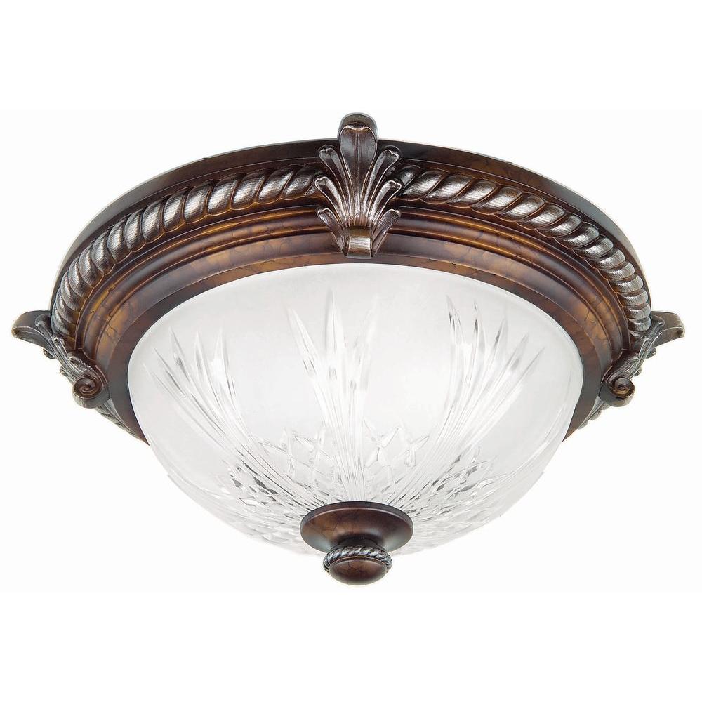 Hampton Bay 08058 Bercello Estates 2-Light Volterra Bronze Flush Mount 115372