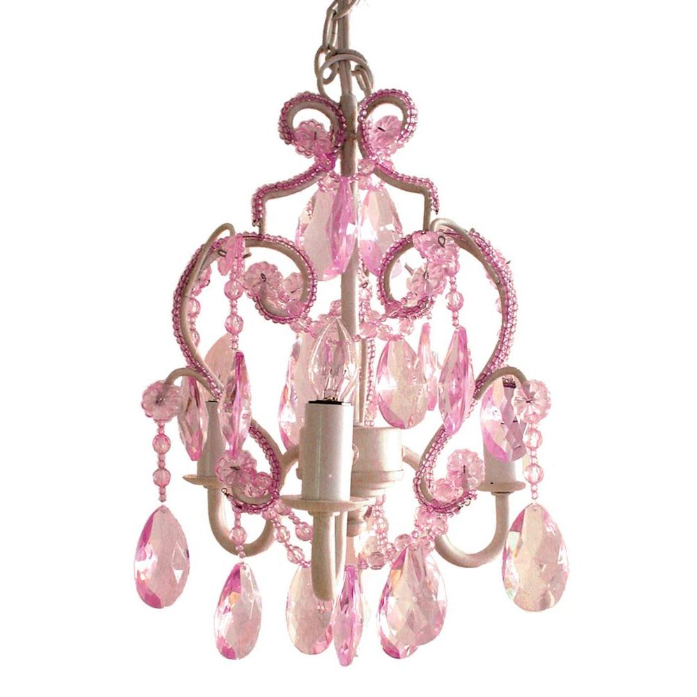 Tadpoles 3-Light Pink Sapphire Mini Chandelier CCHAPL004