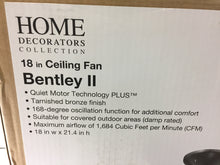 Load image into Gallery viewer, HDC Bentley II AL14-TB 18&quot; Tarnished Bronze Oscillating Ceiling Fan 1000554198
