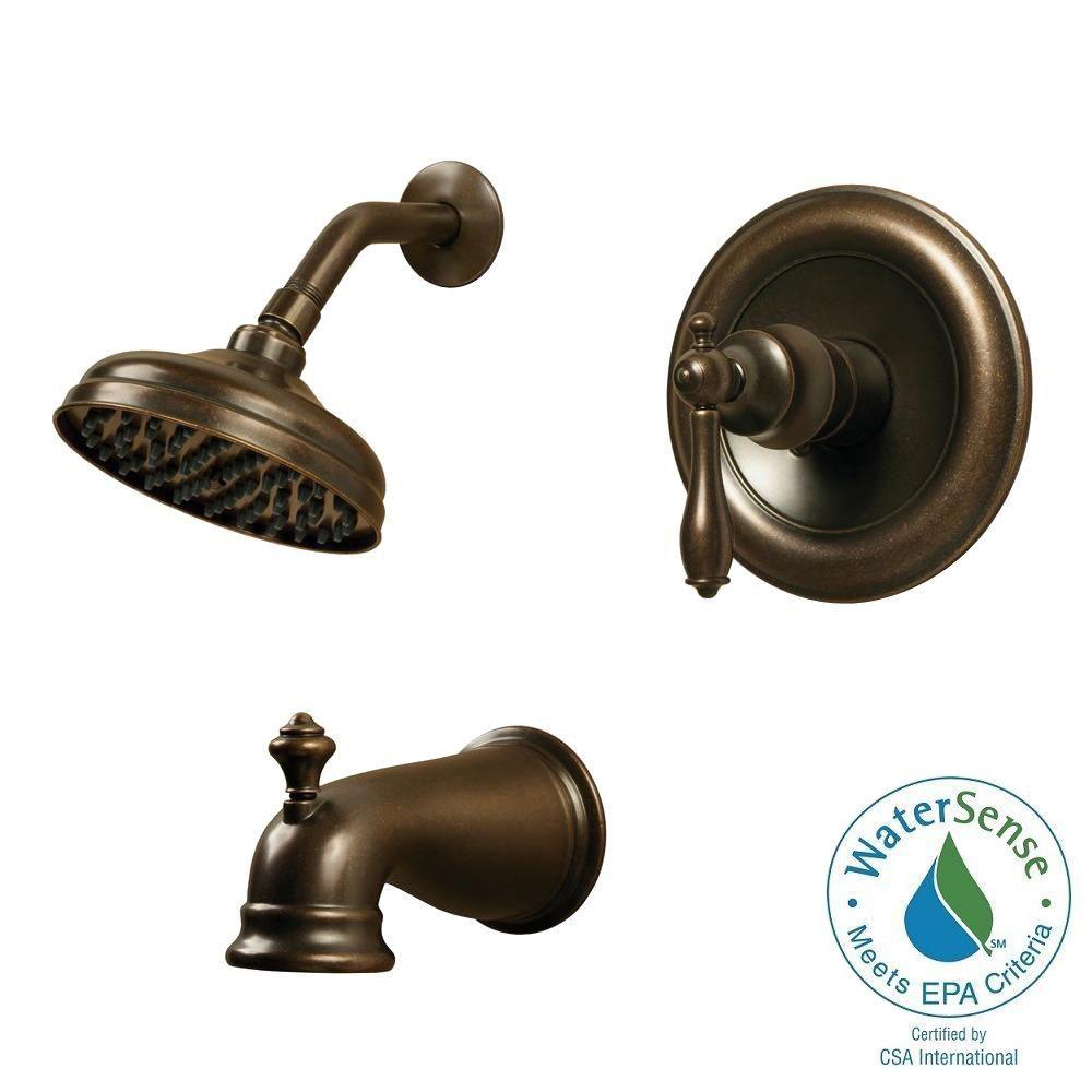 Pegasus 874W-1296H Estates 1-Handle 1-Spray Shower Faucet Heritage Bronze